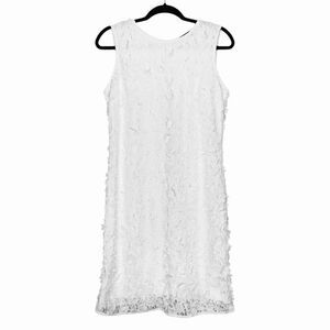 Karl Lagerfeld Paris White Appliqué Floral Shift Dress - Size 8